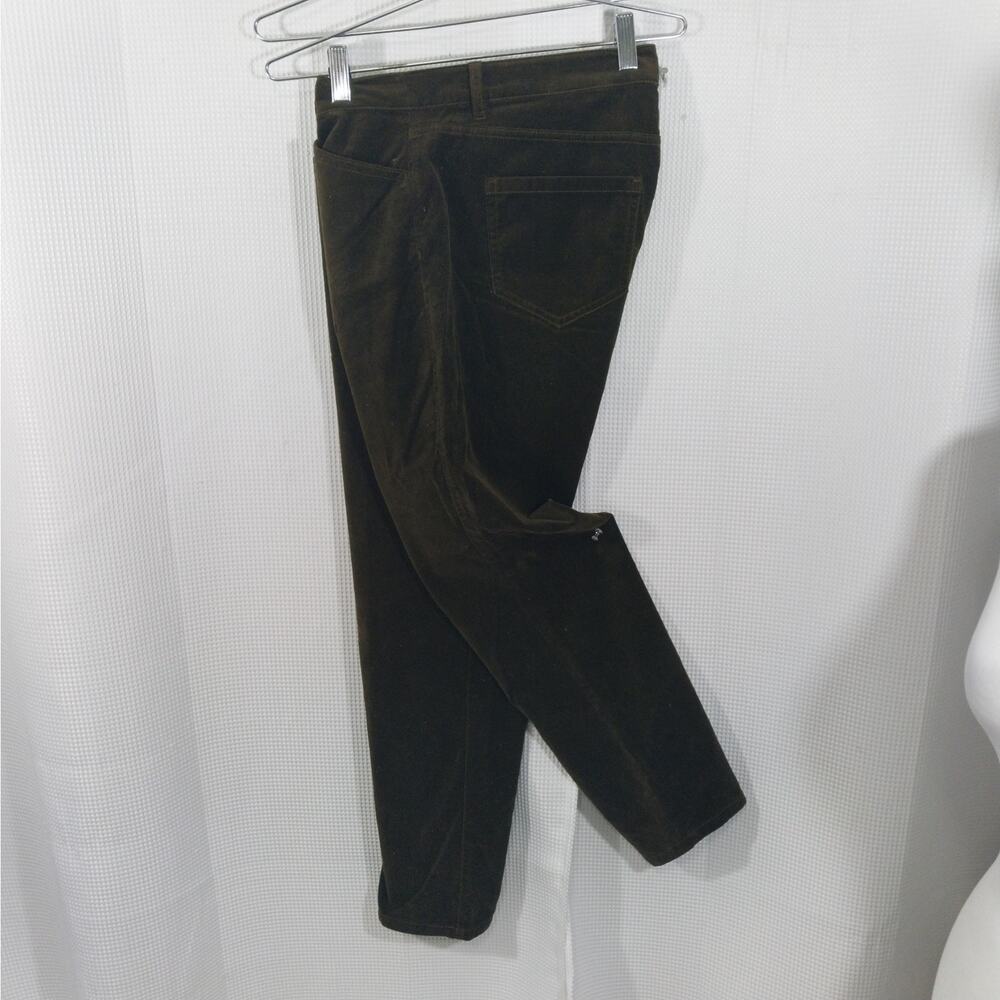 J. JILL! LUXE ESPRESSO BROWN STRETCH VELVET HIGH WAIST, SKINNY ANKLE PANTS! 12P